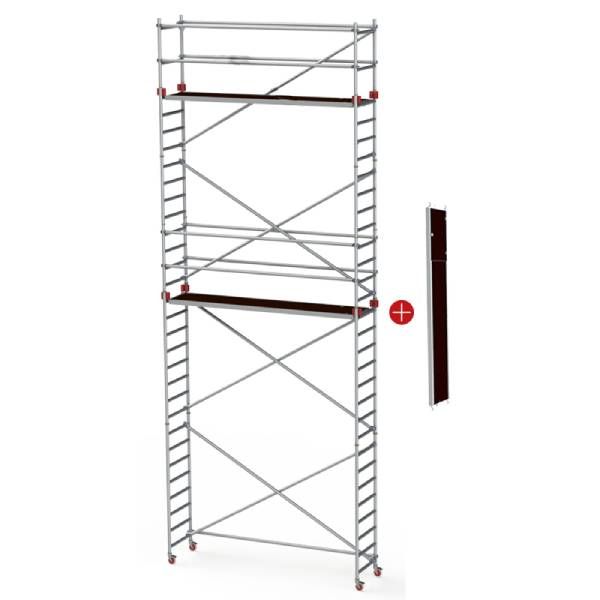 JUMBO rullestillads m/montagedæk 305x74 cm - 7,2/9,2 meter