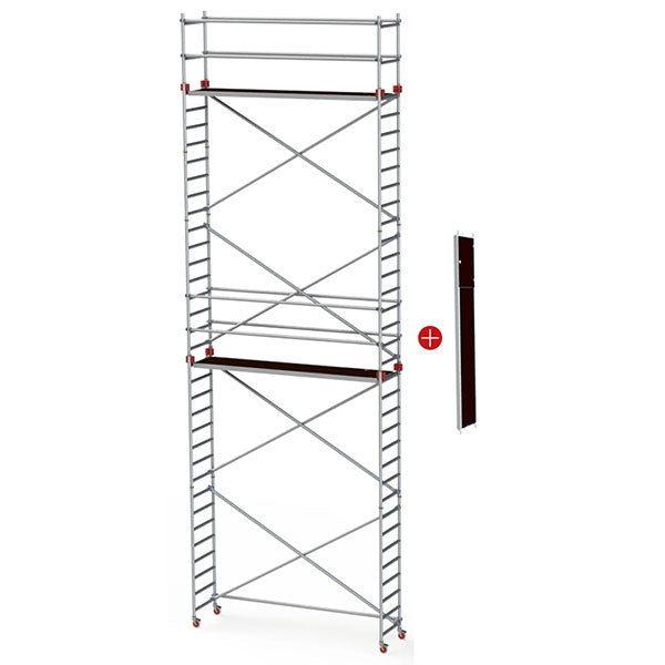 JUMBO rullestillads m/montagedæk 305x74 cm - 8,2/10,2 meter