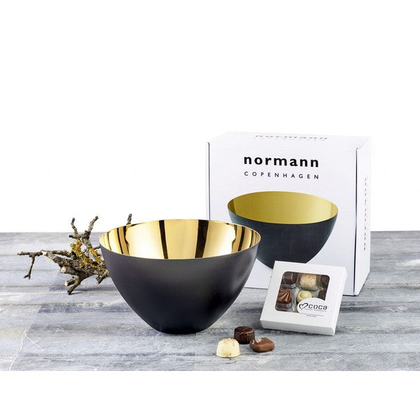 Chokolade og Normann Krenit skål 25 cm Guld