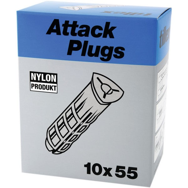 Plugs ATTACK AP-10 10x55 mm grå 50 stk/æske