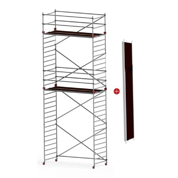 JUMBO rullestillads m/montagedæk 305x135 cm - 7,2/9,2 meter