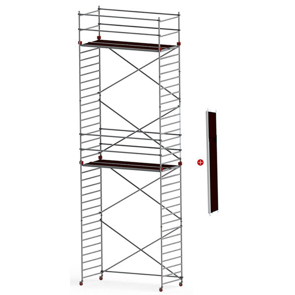 JUMBO rullestillads m/montagedæk 178x135 cm - 8,2/10,2 meter