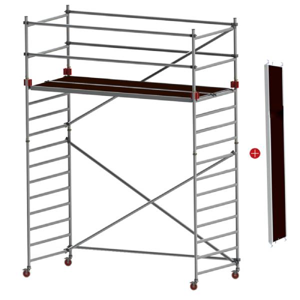 JUMBO rullestillads m/montagedæk 250x135 cm - 3,2/5,2 meter