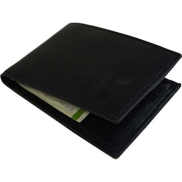 Obi læderpung med pengeclips - sort 8,5x12x0,5 cm