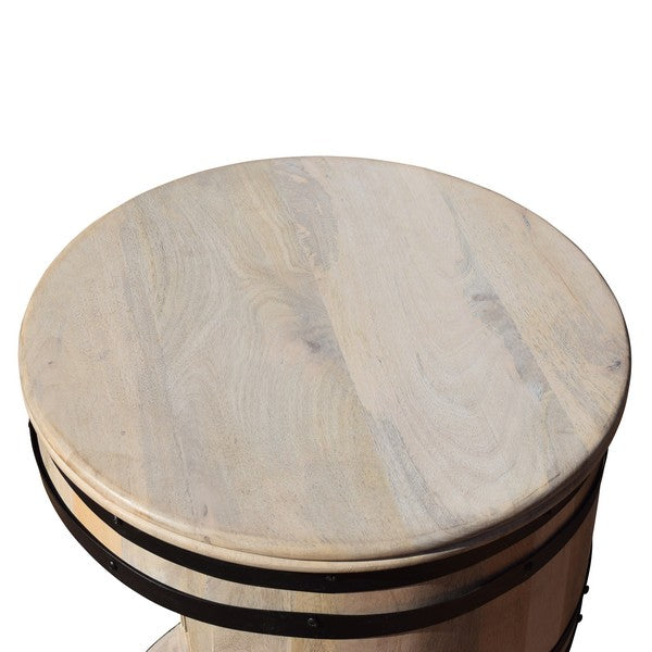 Barskab vintønde Rosey-Manga hvid Ø65x90 cm