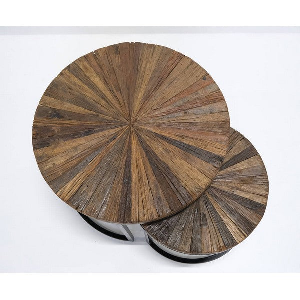 Indskudsbord i genbrugstræ - sæt med 2 stk 49x70x70 cm