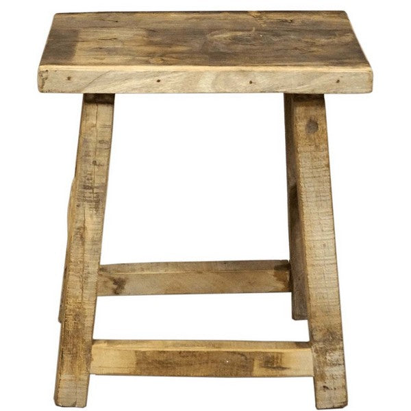 Nordic skammel i lyst genbrugstræ 46x40x30 cm