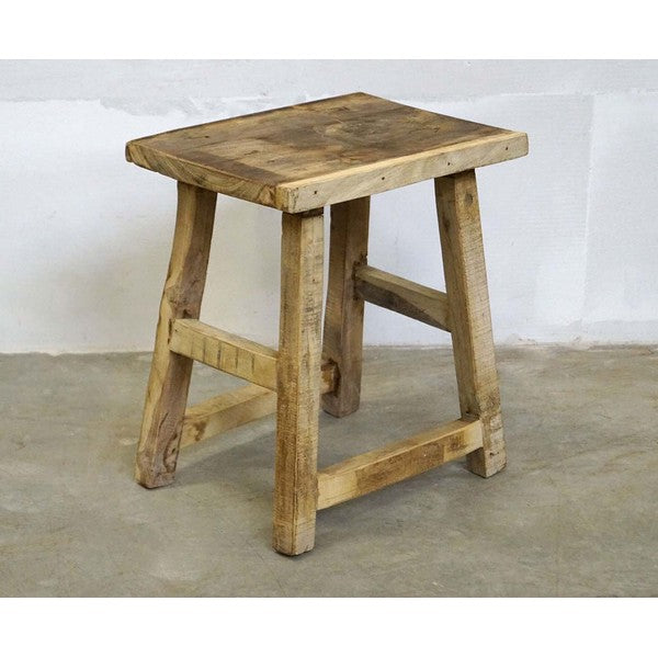 Nordic skammel i lyst genbrugstræ 46x40x30 cm