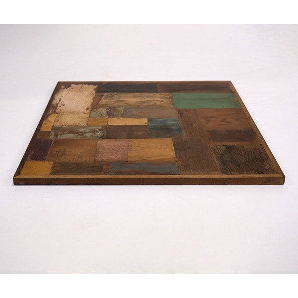 Træbordplade i farvet genbrugstræ 3x70x70 cm