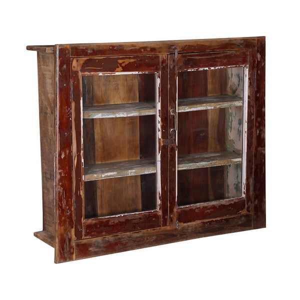 Vægskab med rustik patina 82x98x23 cm