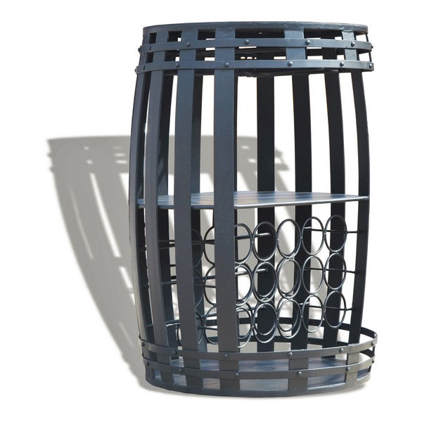 Barskab vintønde Factoria sort metal Ø65x90 cm