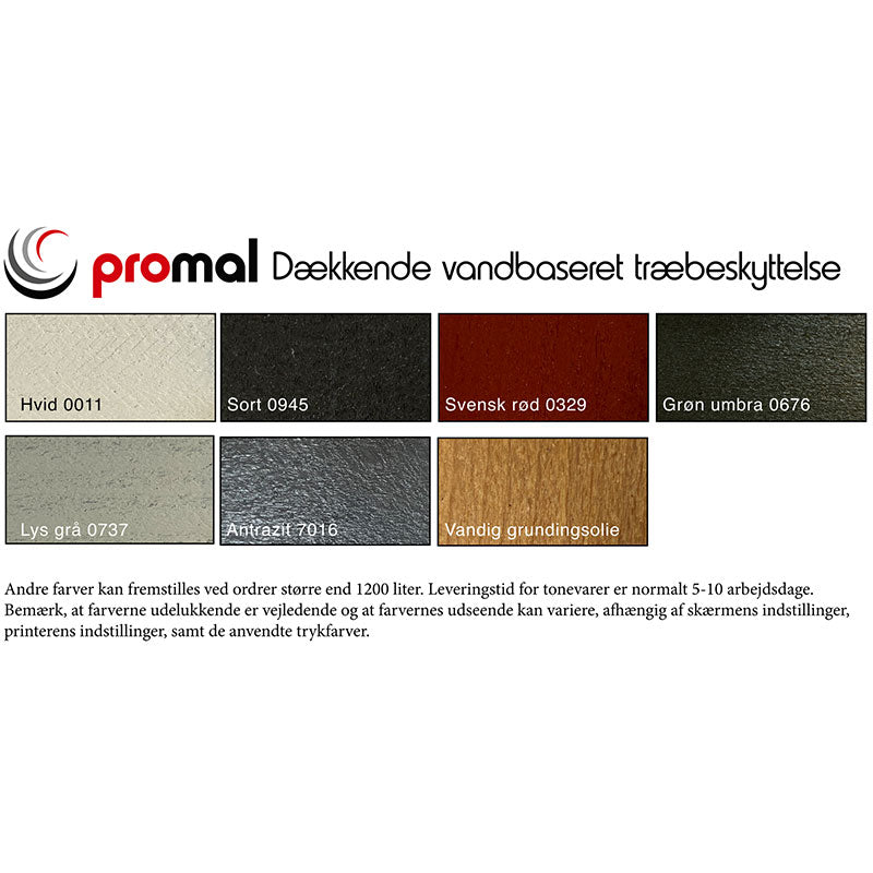 Promal Træbeskyttelse heldækkende vandig 5 liter - Grøn umbra 676 - Ral 6003