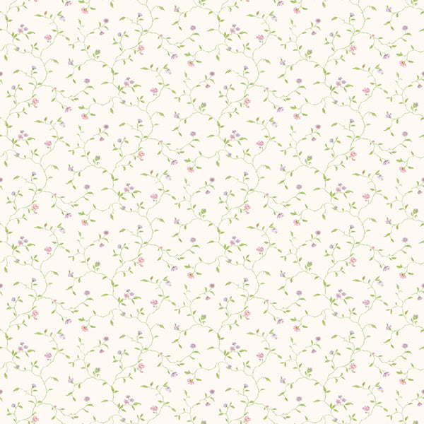 Tapet slanke rosengrene i lilla 0,53x10 meter