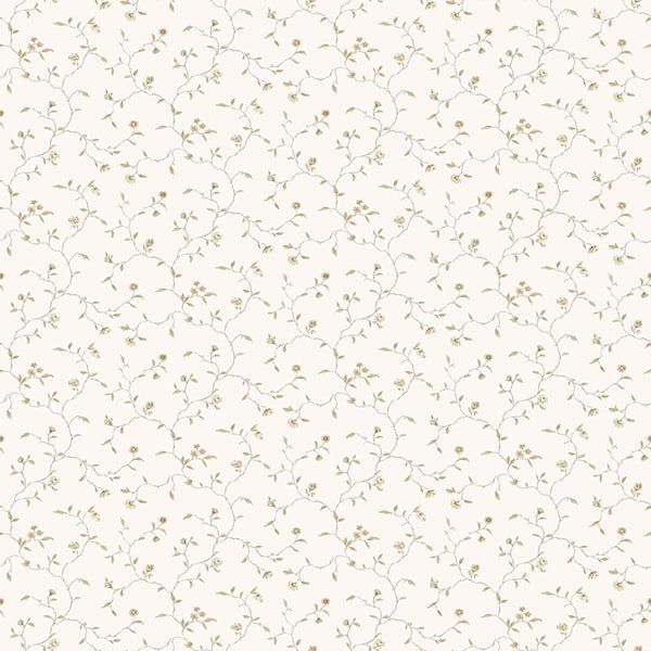 Tapet slanke rosengrene i brun 0,53x10 meter