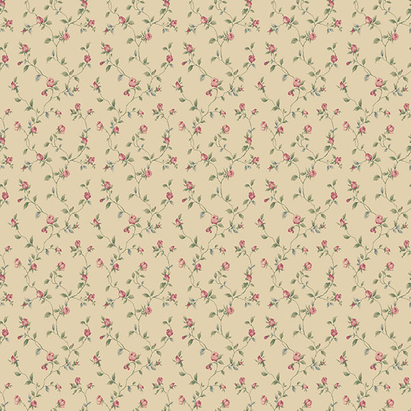 Tapet livlige roser i retro 0,53x10 meter