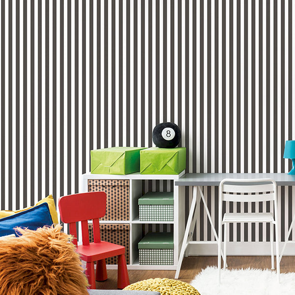 Tapet regency stribet sort 0,53x10,00 meter