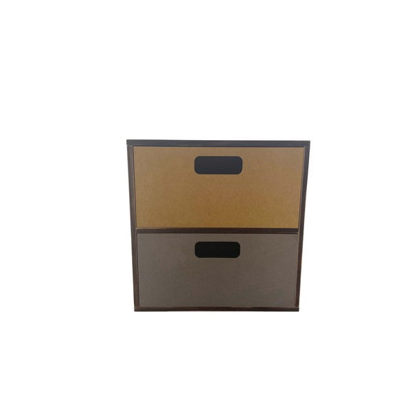 Johannes dobbelt mini med 2 skuffer Khaki 30x24x15 cm