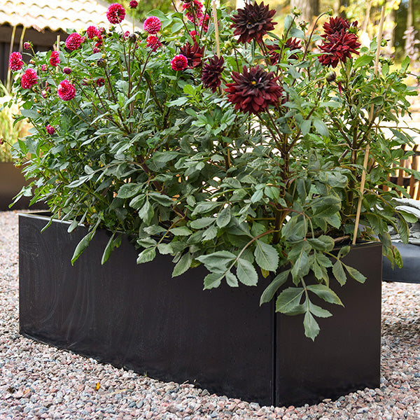 Plantekasse sortlakeret alu 40x120x40 cm m/bundplade