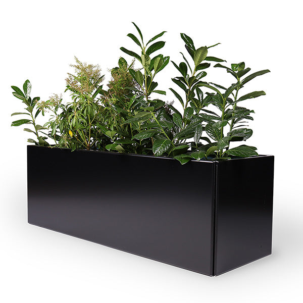 Plantekasse sortlakeret alu 40x120x40 cm m/bundplade