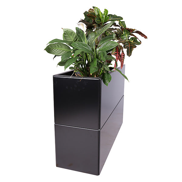 Plantekasse sortlakeret alu 40x120x40 cm m/bundplade