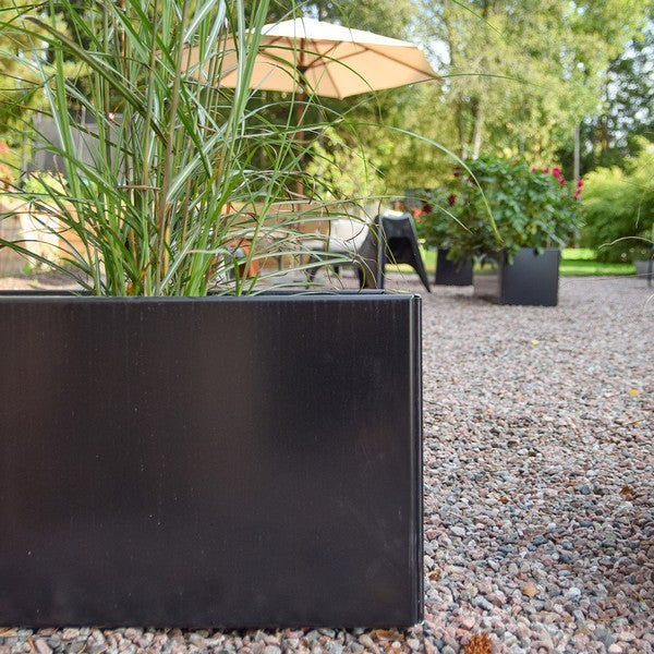 Plantekasse sortlakeret alu 60x60x40 cm m/bundplade
