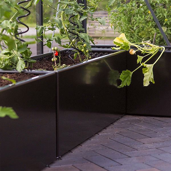 Plantekasse sortlakeret alu 40x120x40 cm m/bundplade
