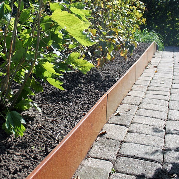 Bedkant ubehandlet stål 80x25 cm