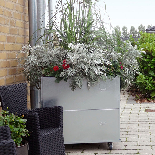 Højbed galvaniseret stål classic på hjul 25x60x60 cm