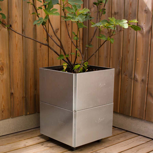 Højbed galvaniseret stål classic på hjul 25x60x60 cm