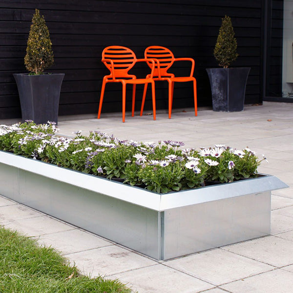 Højbed galvaniseret stål classic m/sneglehegn 25x80x240 cm