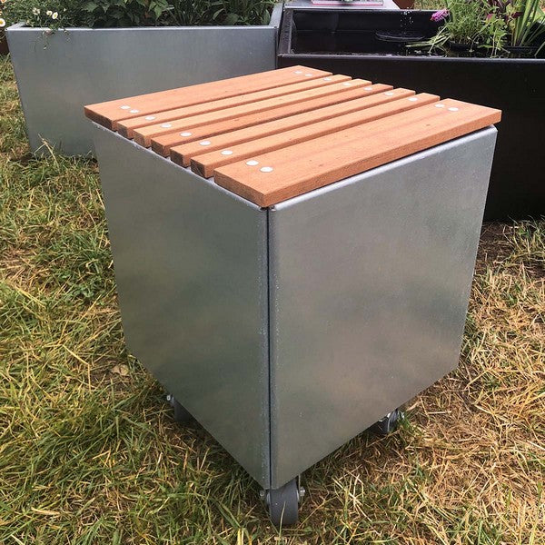 Bænksæde til plantekasser mahogni 40x40 cm