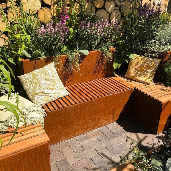 Bænksæde til plantekasser mahogni 40x80 cm