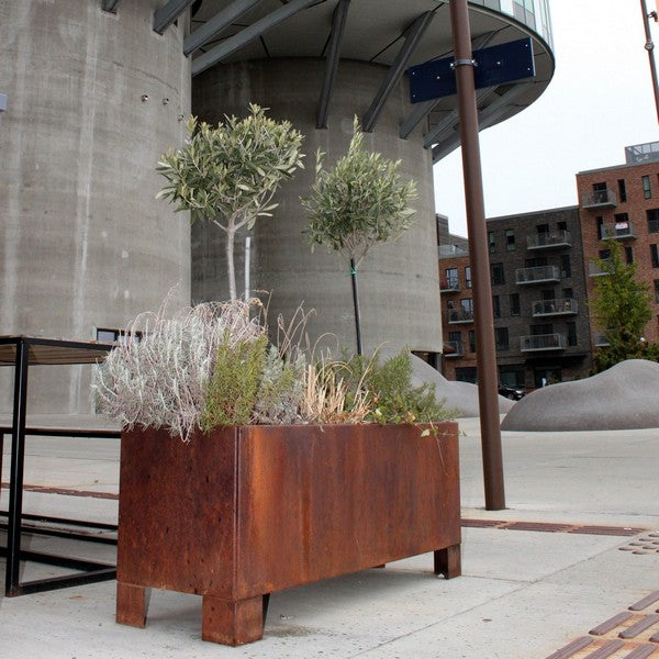 Plantekasse cortenstål modern m/ben 40x120x40 cm