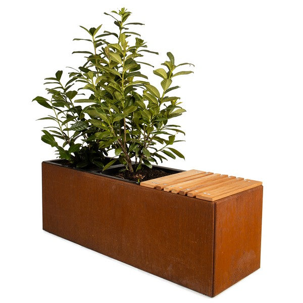 Bænksæde til plantekasser mahogni 40x40 cm