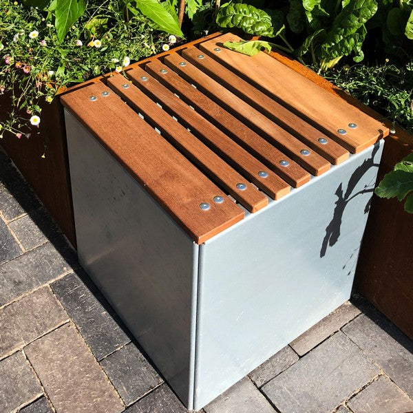 Bænksæde til plantekasser mahogni 40x40 cm