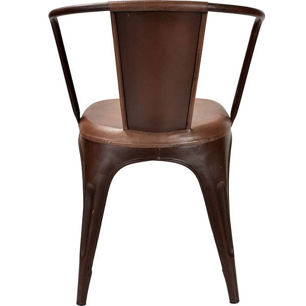 LIVING stol - rust med læder 80x54x47 cm