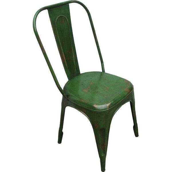 LIVING stol høj ryg - grøn med patina 95x41x50 cm