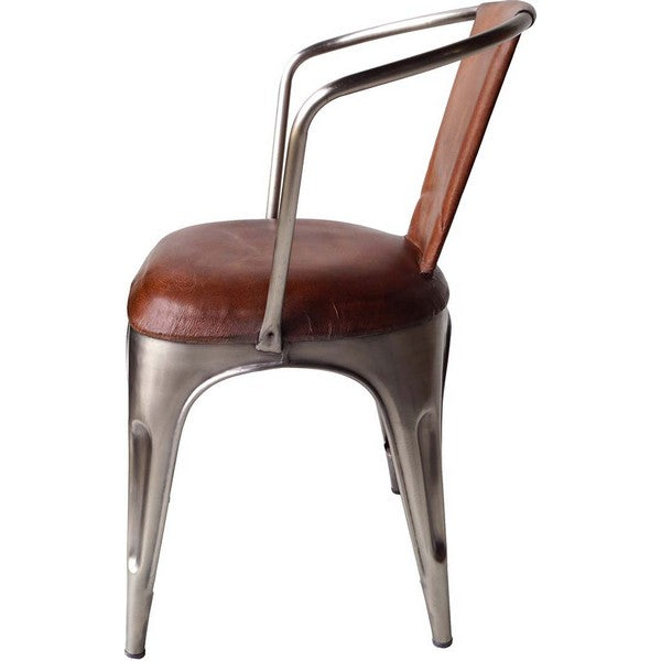 LIVING Stol polstret - shiny med læder 80x54x47 cm