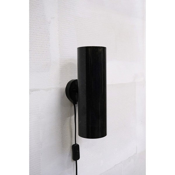 Jonah cylinderformet væglampe - mørkeblå marmoreret 10x30x18 cm