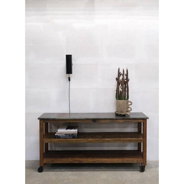 Jonah cylinderformet væglampe - mørkeblå marmoreret 10x30x18 cm