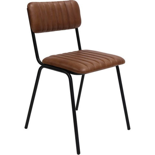 Diner stol med quiltet lædersæde 78x47x43 cm