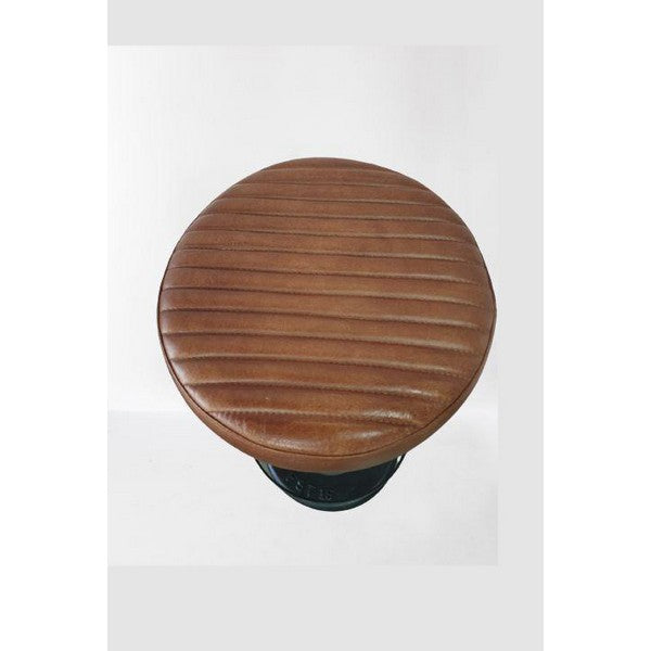 Bowie barstol med quiltet lædersæde 77x35x35 cm