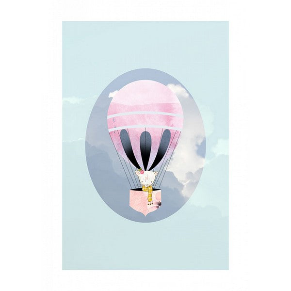 Plakat Glad Ballon Grøn - 40x50 cm