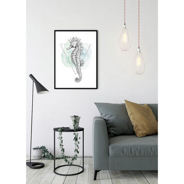 Plakat Havhest akvarel - 50x70 cm