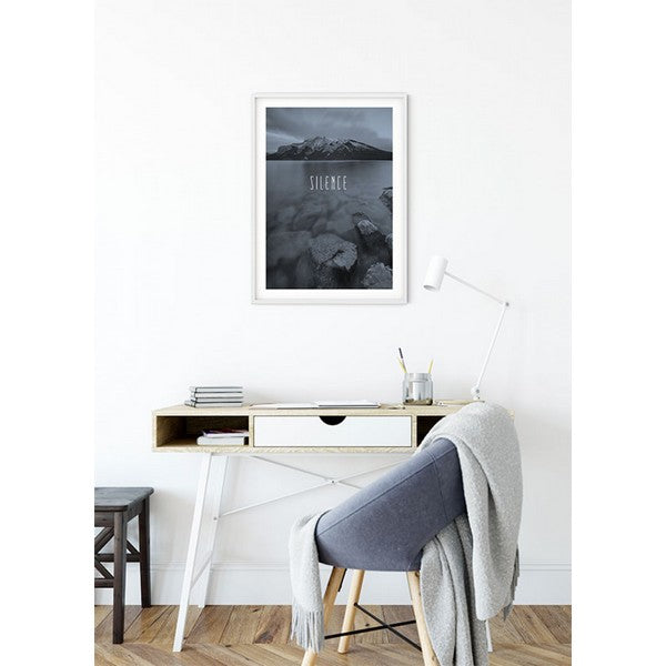Plakat Word Lake Silence Steel - 40x50 cm