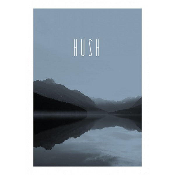 Plakat Word Lake Hush Steel - 50x70 cm