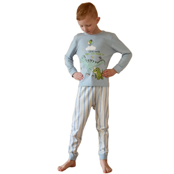 By Skagen pyjamas dino stribet buks blå 6 år