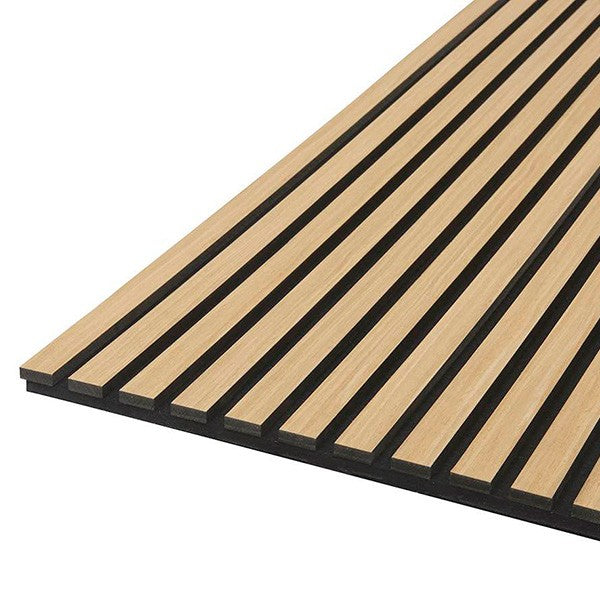 FibroTech akustikpanel QUANTI 18x520x2440 mm - Light Oak m/sort polyester