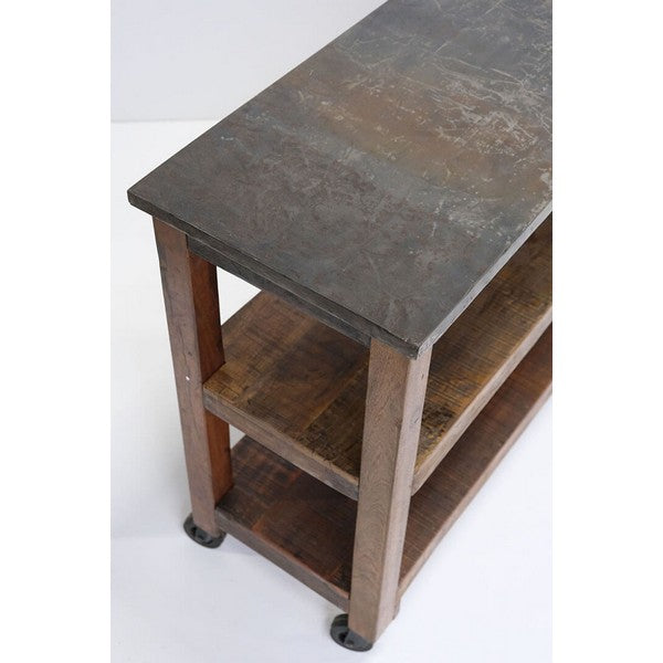 Konsolbord med metaltop 80x160x40 cm