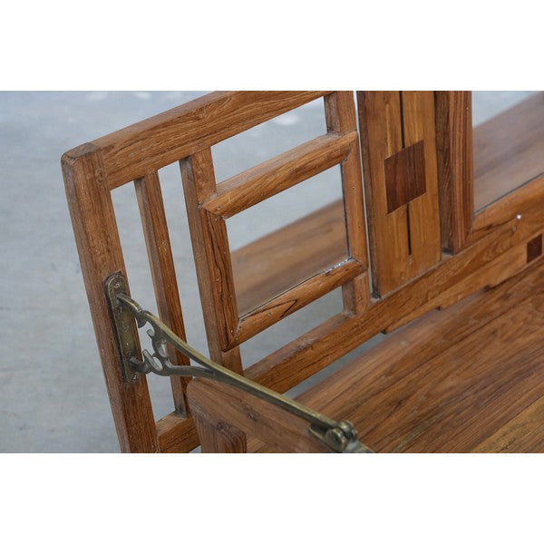 Unik bænk med svingbart ryglæn 75x150x66 cm